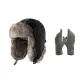Black Hats & Caps+Gray Gloves