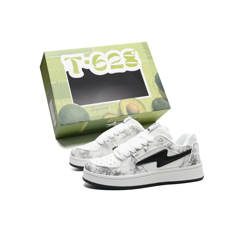 T628 Lightning Puffy Shoes Slip Resistant, Abrasion Resistant, Lightweight Low Top Skateboard Shoes Unisex-0
