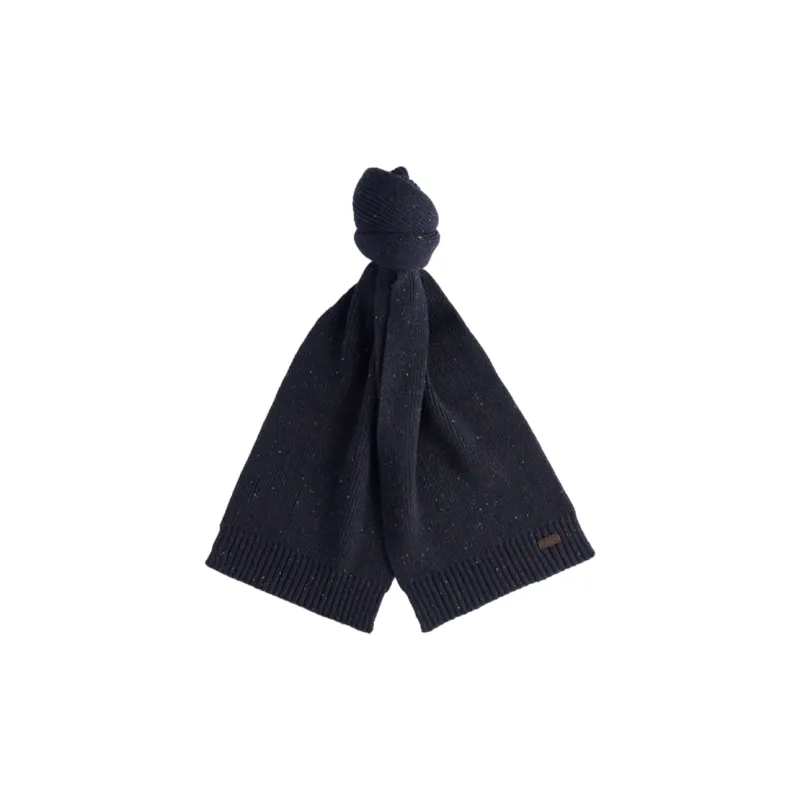 BARBOUR Acrylic Knit Scarves Unisex Marine Blue-3
