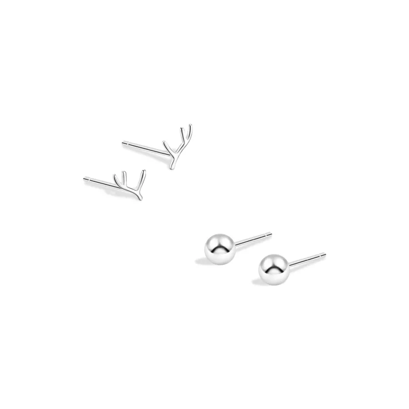 BLANK IN BLANK Sterling Silver Stud Earrings Women's Couple Bestie Female Friend Girl-10
