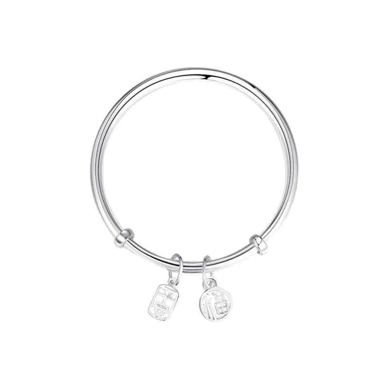 Strange 999 Fine Silver Bangles Women's-0