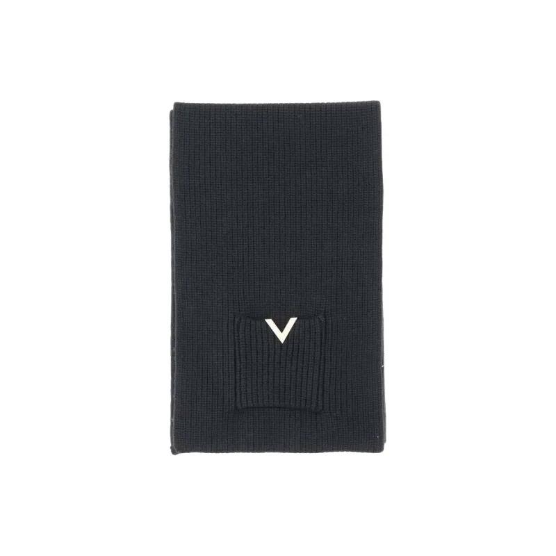Valentino Wool Fleece Scarf Women's Black-0