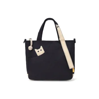 NOXXON Nylon Tote Bag, Shopping Bag, Portable Crossbody Bag, Shoulder Bag Small Size Women's Obsidian Black/Khaki