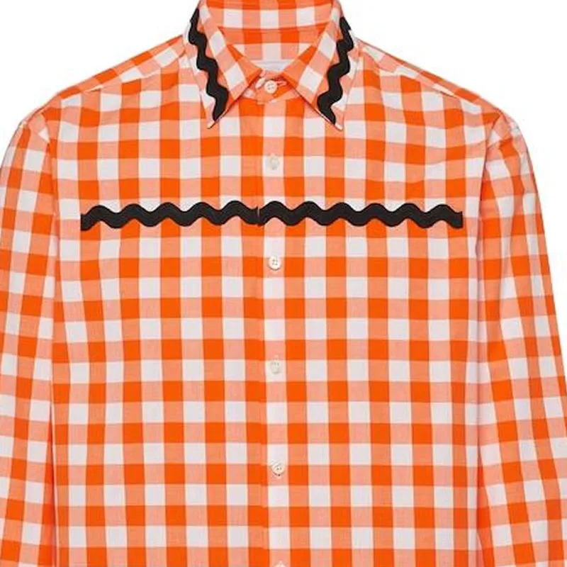 PRADA Check Printed Buttoned Shirt-5