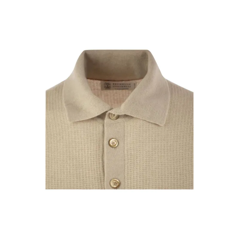 Brunello Cucinelli Long Sleeved Knitted Polo Shirt-3