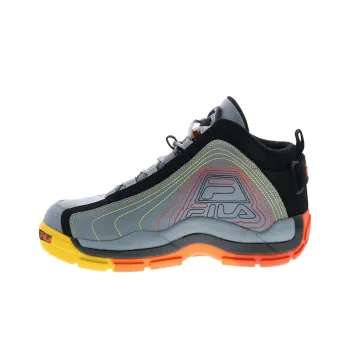 FILA Grant Hill 2 Anti Slip Wear Resistant Mid Top Basketball Shoes Men's Gray Black Yellow Orange Red