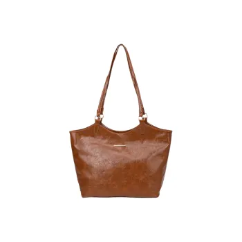 RIVMIND PU Shoulder Bag Women's Brown/Coffee/Black