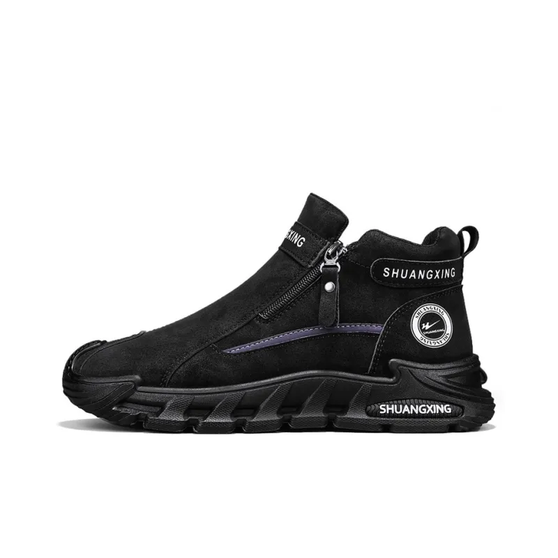 Binary Work Boots Men High Top Black-0