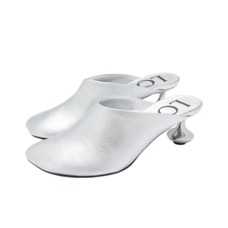 LOEWE Toy Slip Resistant Closed Toe Slippers 4.5cm Women's Silver-2