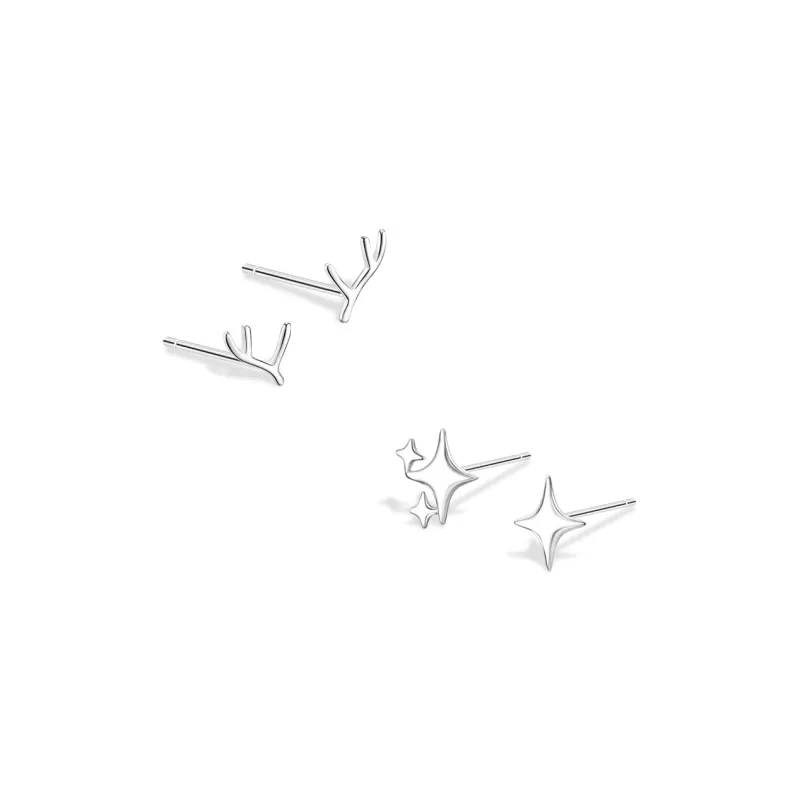 BLANK IN BLANK Sterling Silver Stud Earrings Women's Couple Bestie Female Friend Girl-5