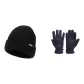 Black Cap+Navy Blue Glove