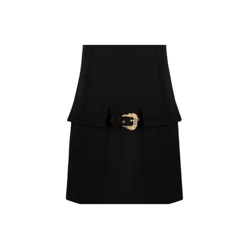 VERSACE JEANS COUTURE Short Sleeved Dress Women's Black-6
