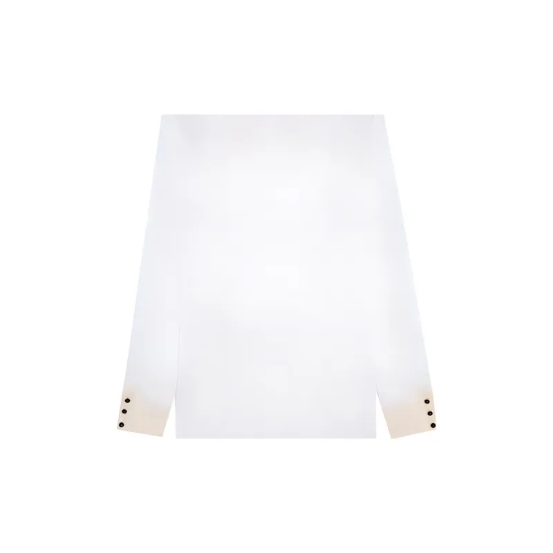 SAINT LAURENT Striped Lace Embroidered Shirt-4