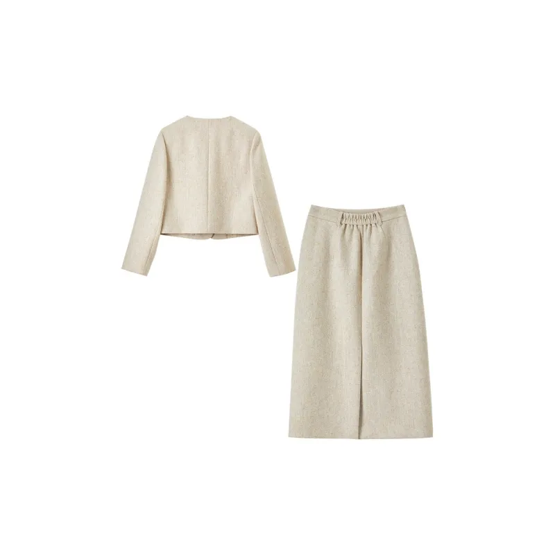 SENTUBILA Casual Suits Women's Light Apricot-1