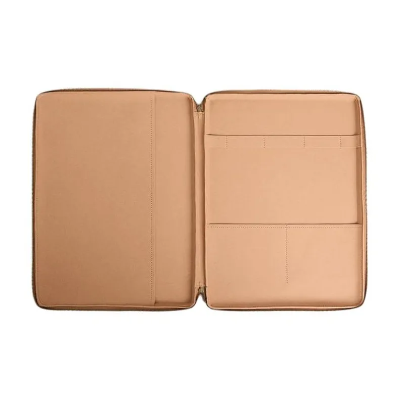 ZARA Cow Leather Laptop Bag Women's Light Beige-2
