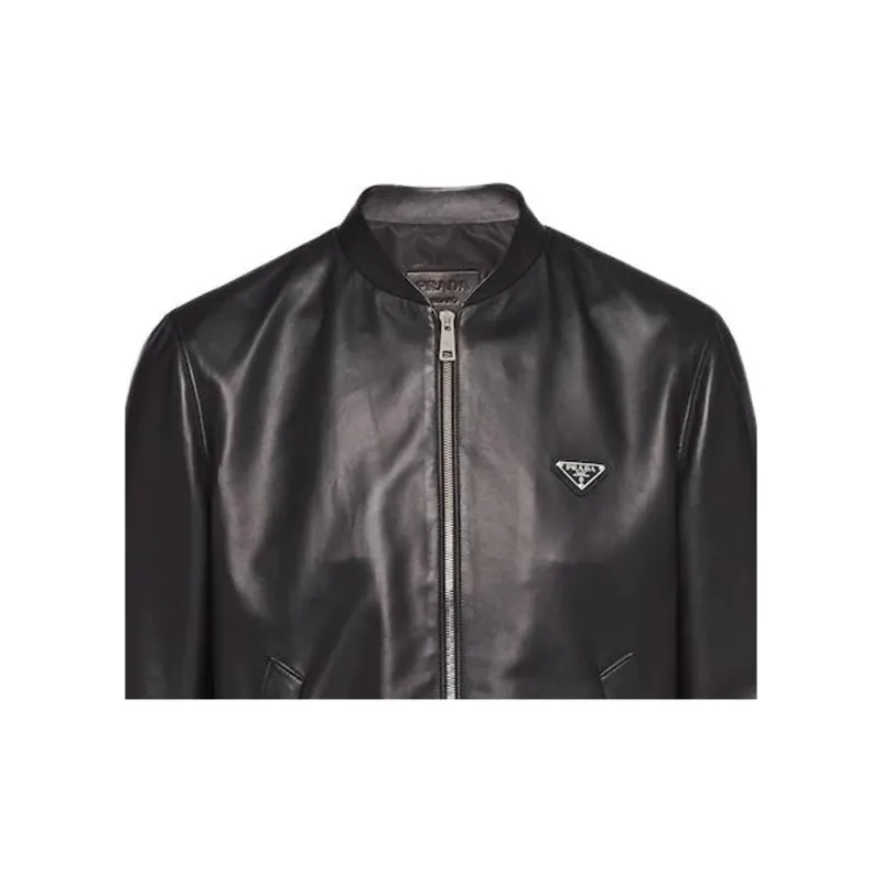 PRADA Leather Bomber Jacket-3