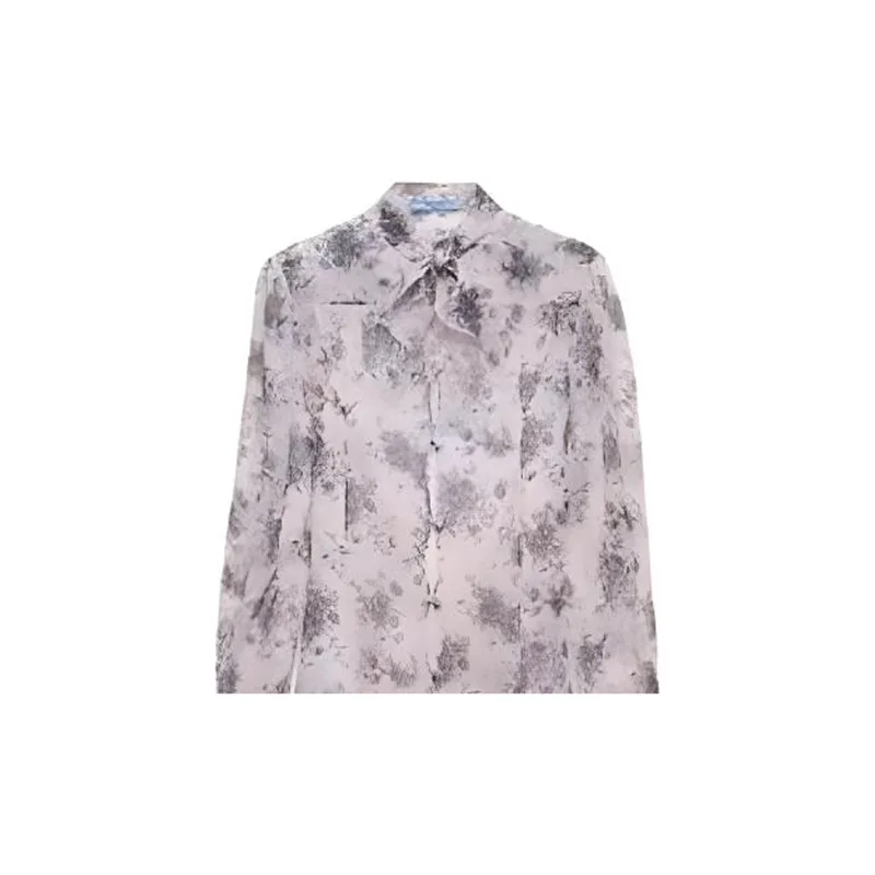 PRADA Floral print Chiffon Midi Dress-4