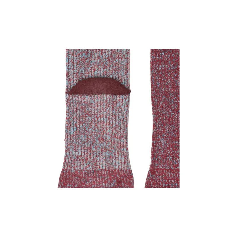 Homme Plissé Issey Miyake FW24 Knee-High Socks Men's 1 Pack Burgundy-1