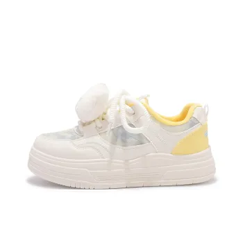 Shen Linsen Cushioning, Abrasion Resistant, Slip Resistant Low Top Casual Shoes Women's White Yellow