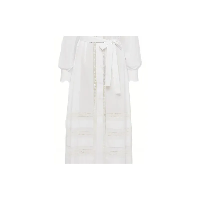 PRADA Lace-panel Maxi Shirtdress-2