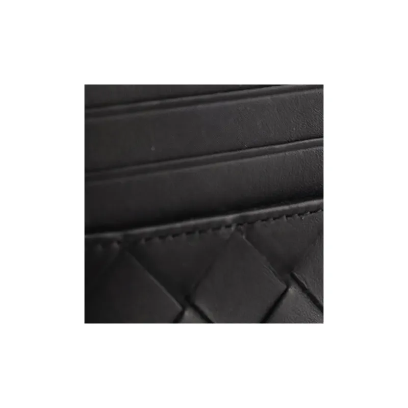 Bottega Veneta Cow Leather Card Holder Men's Black-7