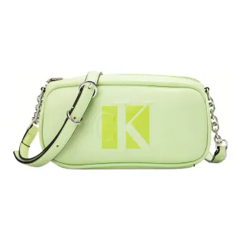 CALVIN KLEIN Synthetic Material Cylinder Bag Shoulder Bag Crossbody Bag Medium Size Women's Light Green