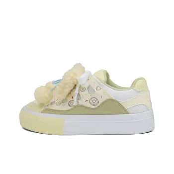 B10CROWN Wear resistant Lightweight Breathable And Non slip. Low Top Skateboard Shoes Women's Cream Donut