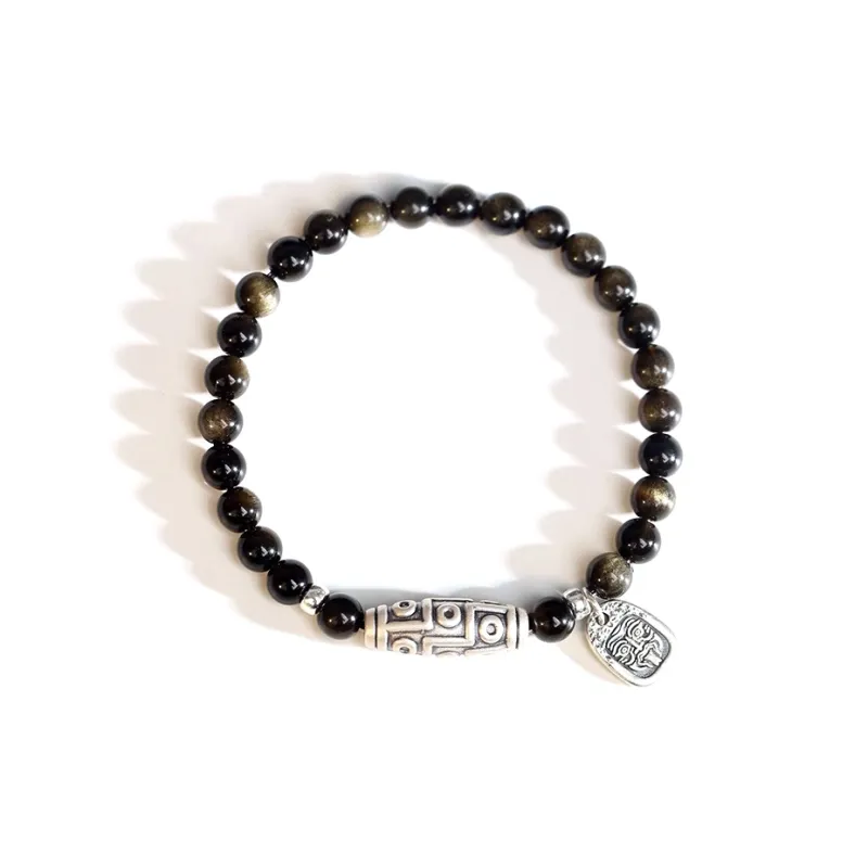 Moon Jewelry Obsidian Bracelets Unisex-0