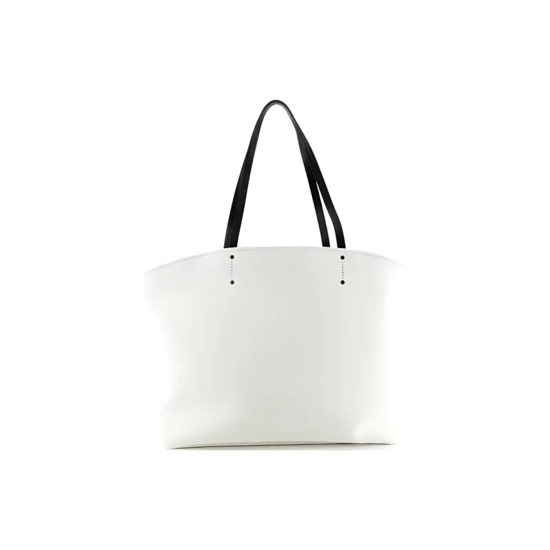 PRADA Canvas Handbag Large Size Women's White-2