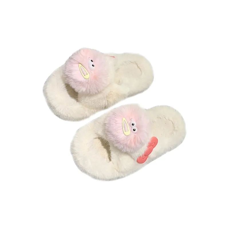 Meter Bubbles Ball Multicolor Candy Color Fuzzy Slippers Shoes Women's Platform DIY Handmade Cotton Slipper Comfortable-2