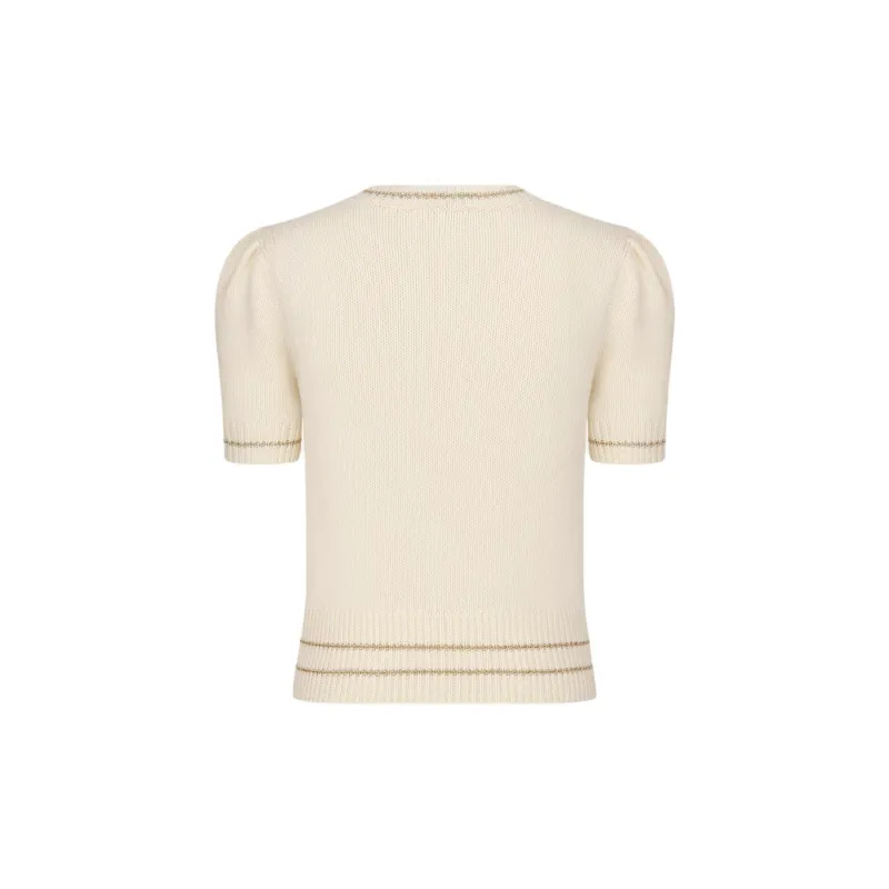 DIOR Logo Intarsia Short Sleeve Knit Sweater-1