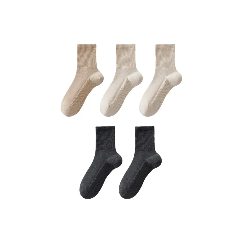 H YXIANG Mid Calf Socks Men's 5 Pack-3