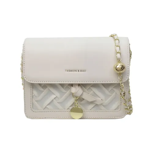 HCXK PU Unique Design Versatile Crossbody Bag Fashion Chain Small Square Bag Women's Black/Ecru/Pink/Green