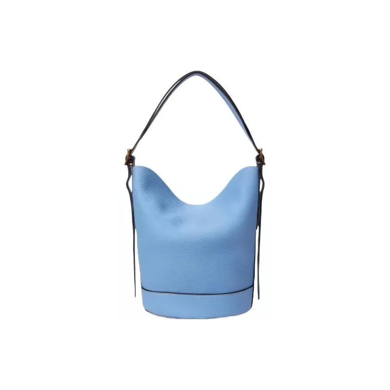Polo Ralph Lauren Bellport Cow Leather Bucket Bags Handbags Shoulder Bags Small Size Women's Blue-2