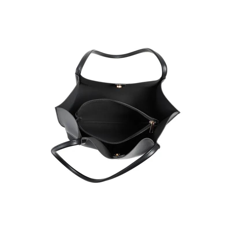 MILLIE'S Cow Leather With Synthetic Leather Combo Bag, Underarm Bag, Shoulder Bag Regular Women's Black-4