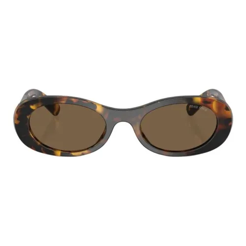 MIU MIU Acetate Oval Sunglasses Women's Brown