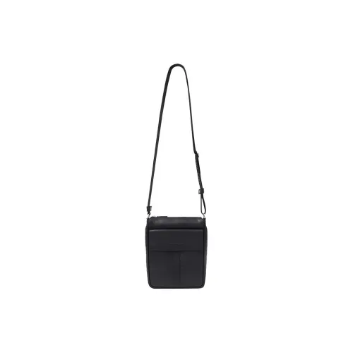 FERRAGAMO Leather Small Square Bag Shoulder Bag Crossbody Bag Small Size Men's Black