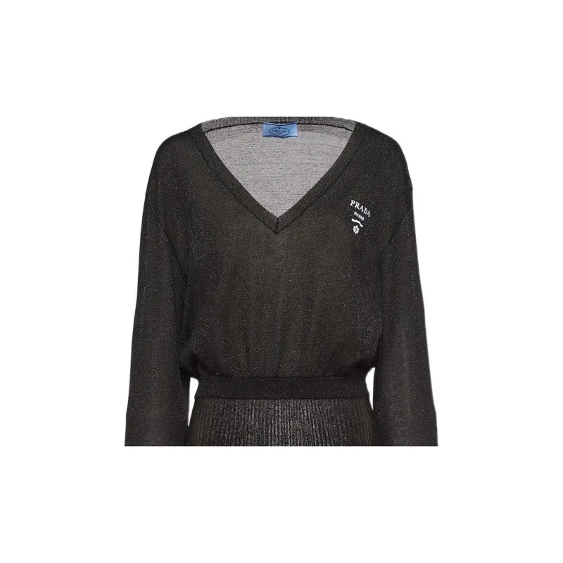 PRADA Long-Sleeved Dresses Women's Black-4