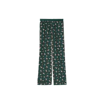 Victoria's Secret PINK Flannel Sleep Pants / Deep Forest Dogs Pajama Pants Women's Green Plaid Deep Forest Dog