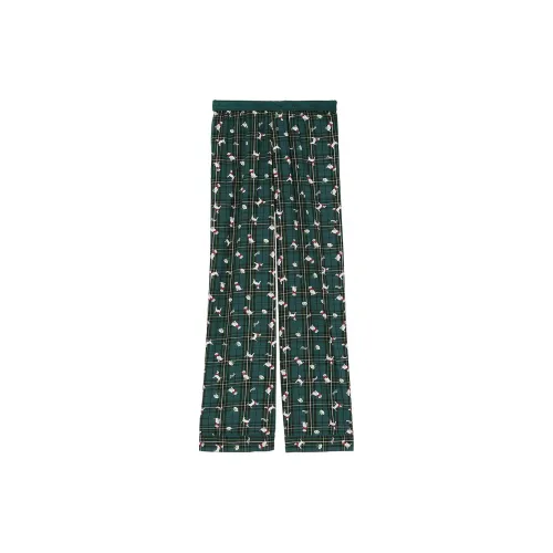 Victoria's Secret PINK Flannel Sleep Pants / Deep Forest Dogs Pajama Pants Women's Green Plaid Deep Forest Dog