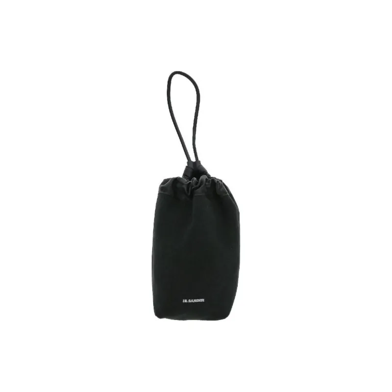 JIL SANDER Linen Canvas Canvas Bag Clutches Women's Black-0
