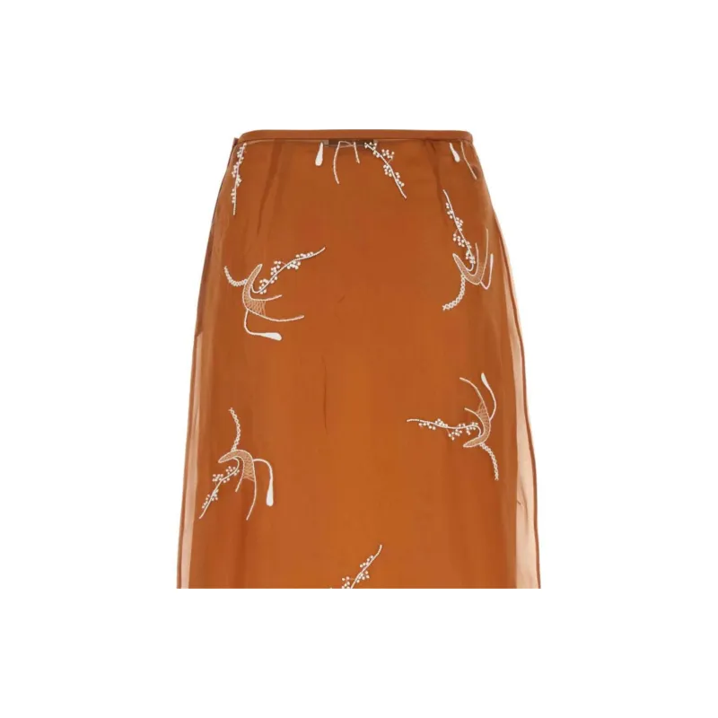 PRADA Pattern Embroidered Skirt-2