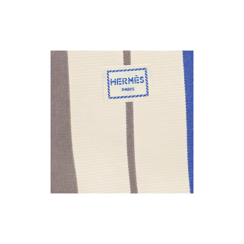 HERMES Bolide Sheepskin With Cotton Storage Bags Toiletry Bags Mini Women's Elephant Gray/Azure Blue-5