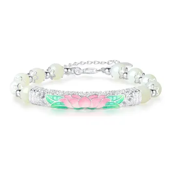 FUSSEM Hetian Jade Bracelets Pale Greenish White Jade Women's