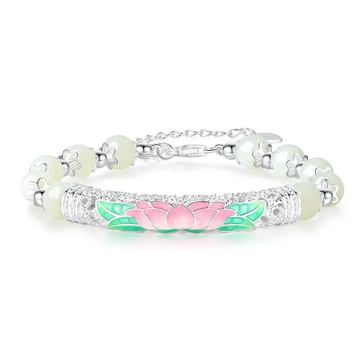 FUSSEM Hetian Jade Bracelets Pale Greenish White Jade Women's-0