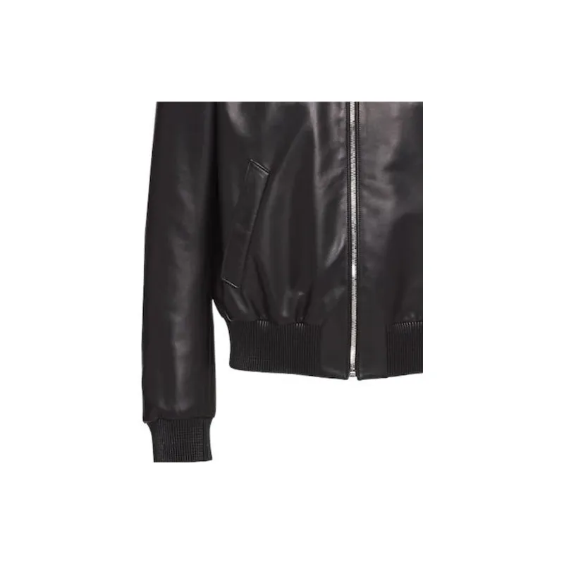 PRADA Leather Bomber Jacket-4