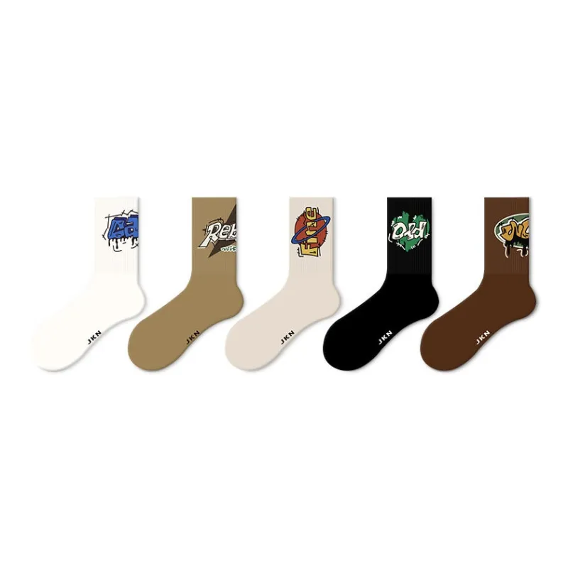 JKN Mid Calf Socks Unisex 5 Pack-9