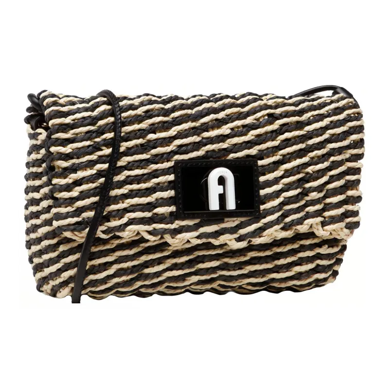 Furla Paper Messenger Bag Handbag Shoulder Bag Crossbody Bag Women's Beige/Black-2