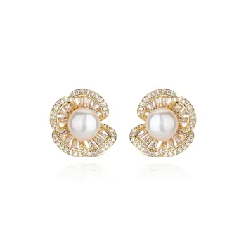 QLADY Freshwater Pearl Stud Earrings Women's