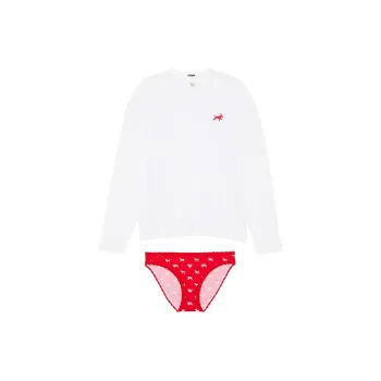 Victoria's Secret PINK 100% Cotton Long Sleeve Tee & Panty Set / OWD Pajama Set Women's